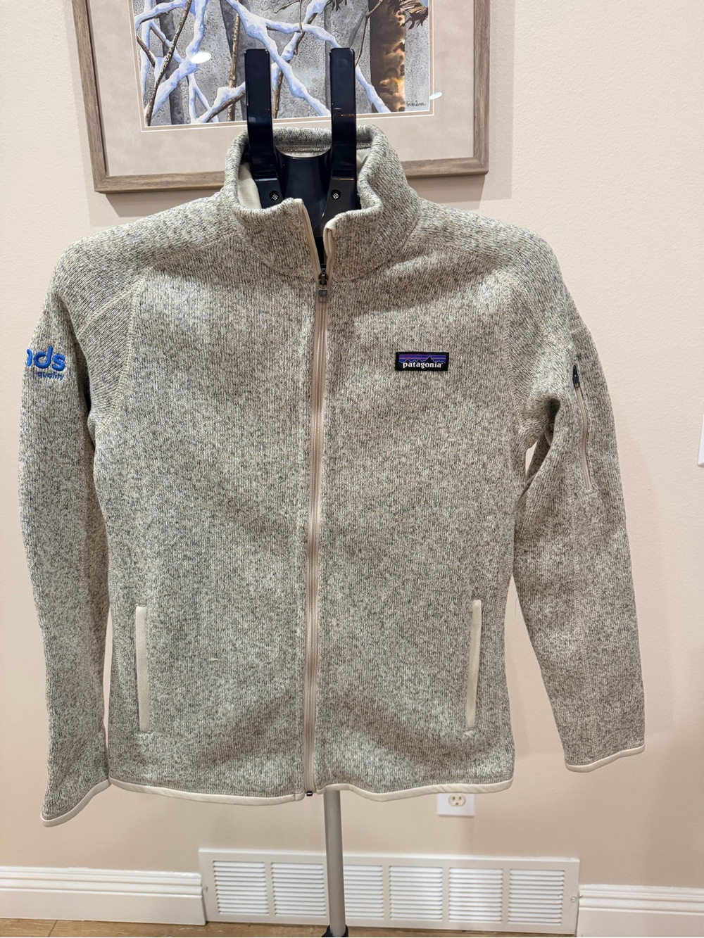 Patagonia women  Heathered Light Gray Full-Zip Fleece Jacket